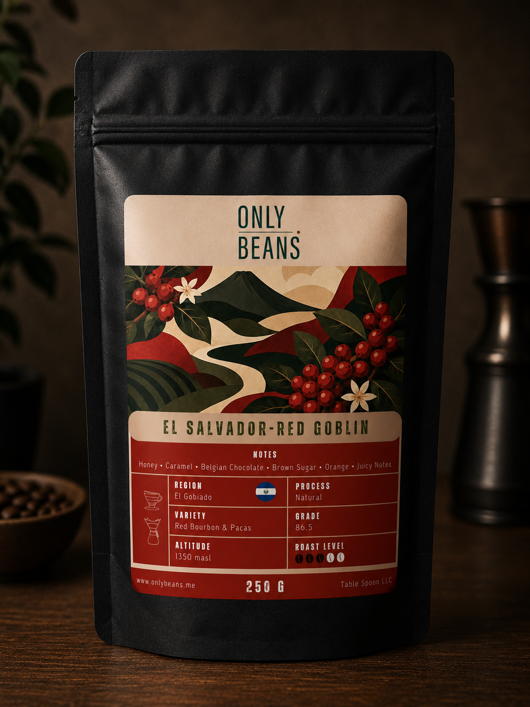 Red Goblin specialty coffee bag from El Salvador