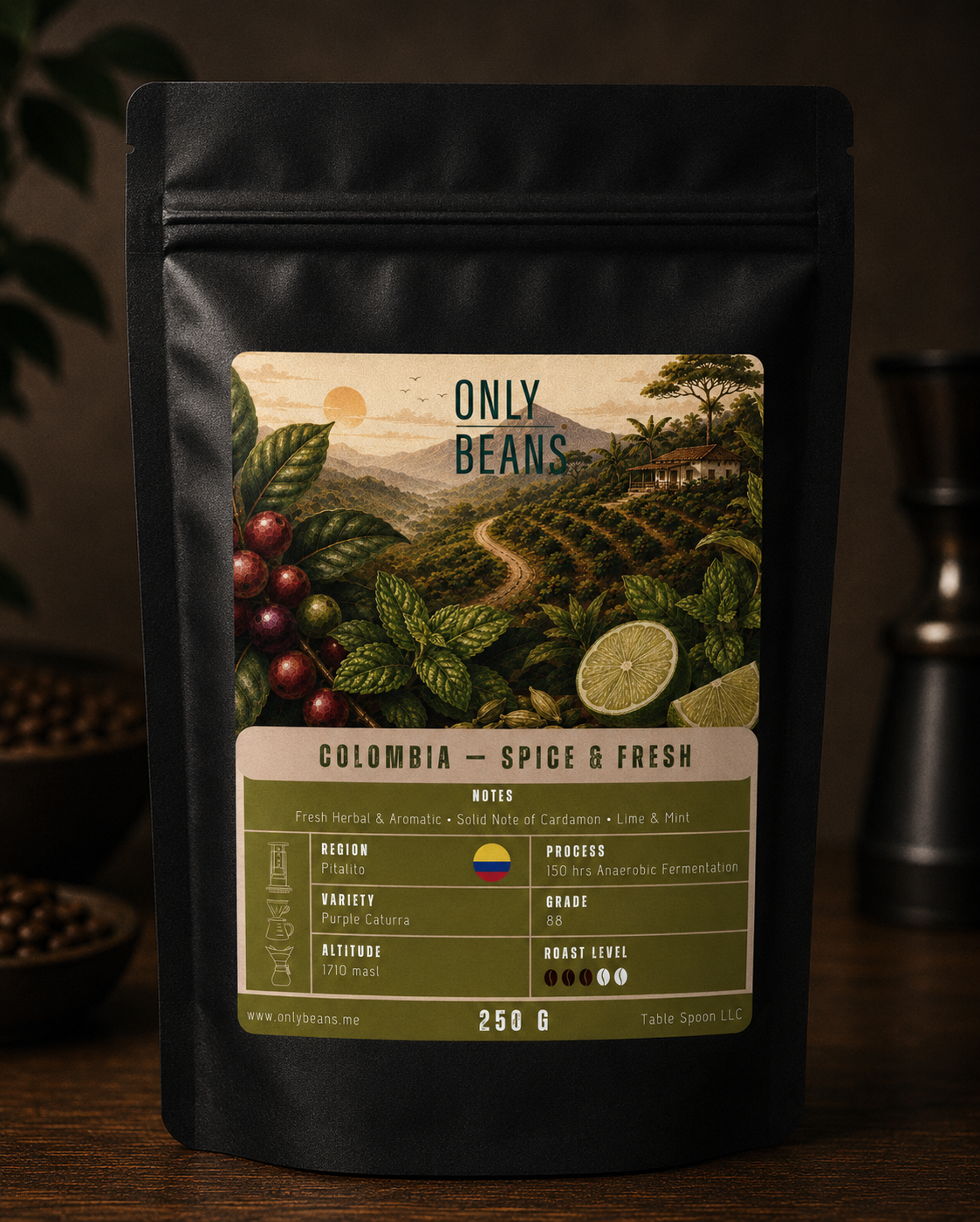 Colombia Spice & Fresh specialty coffee bag from Colombia