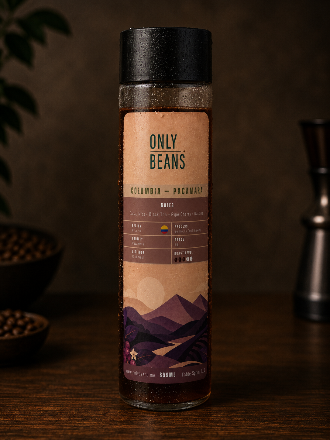 Cold Brew · Pacamara specialty coffee bag from Colombia